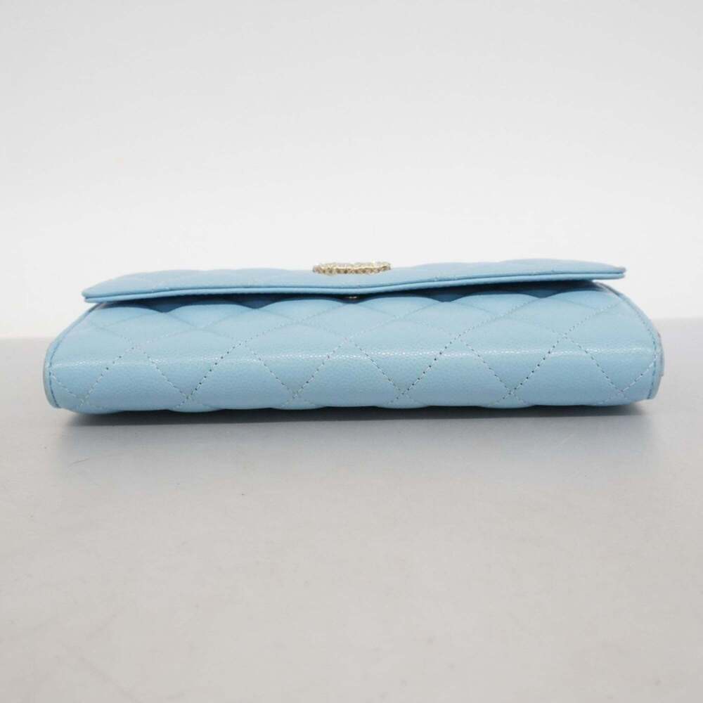 CHANEL Authentic Blue Caviar Leather Wallet - Picture 2 of 14